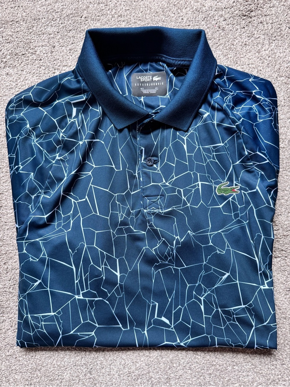 Mens Lacoste Sport x Novak Djokovic Short Sleeve Polo Shirt Size Large Like New